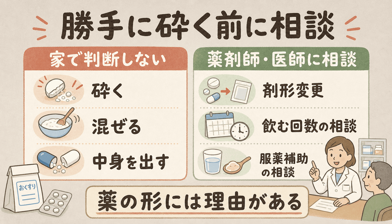 勝手に砕く前に相談