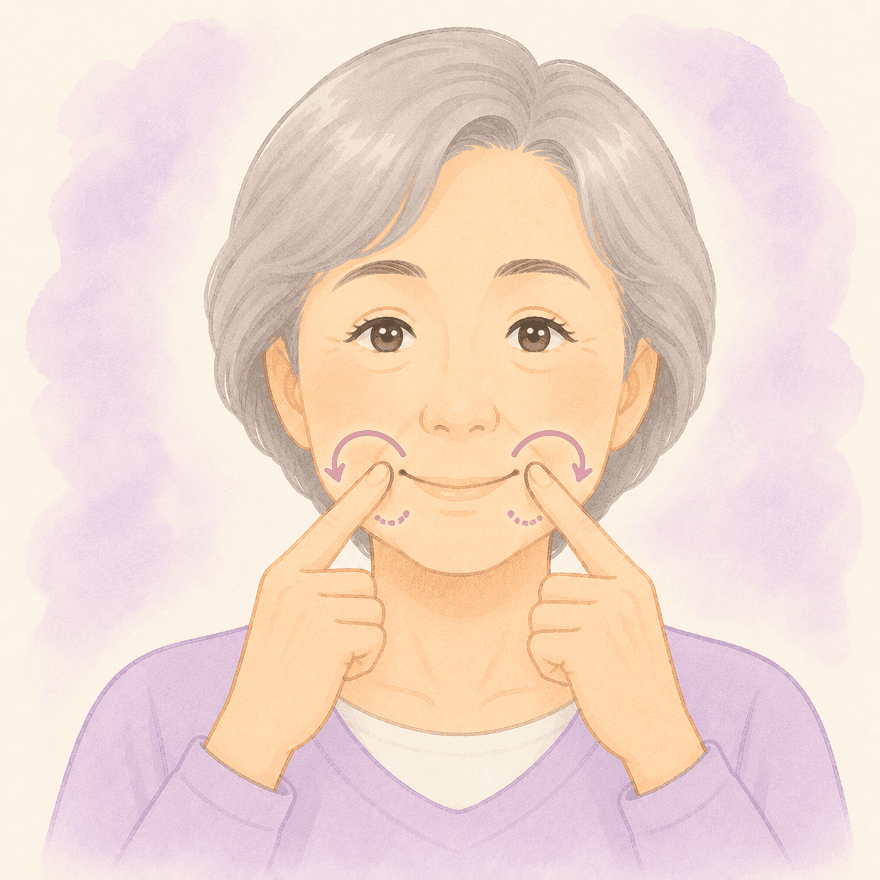 口角のマッサージ イラスト