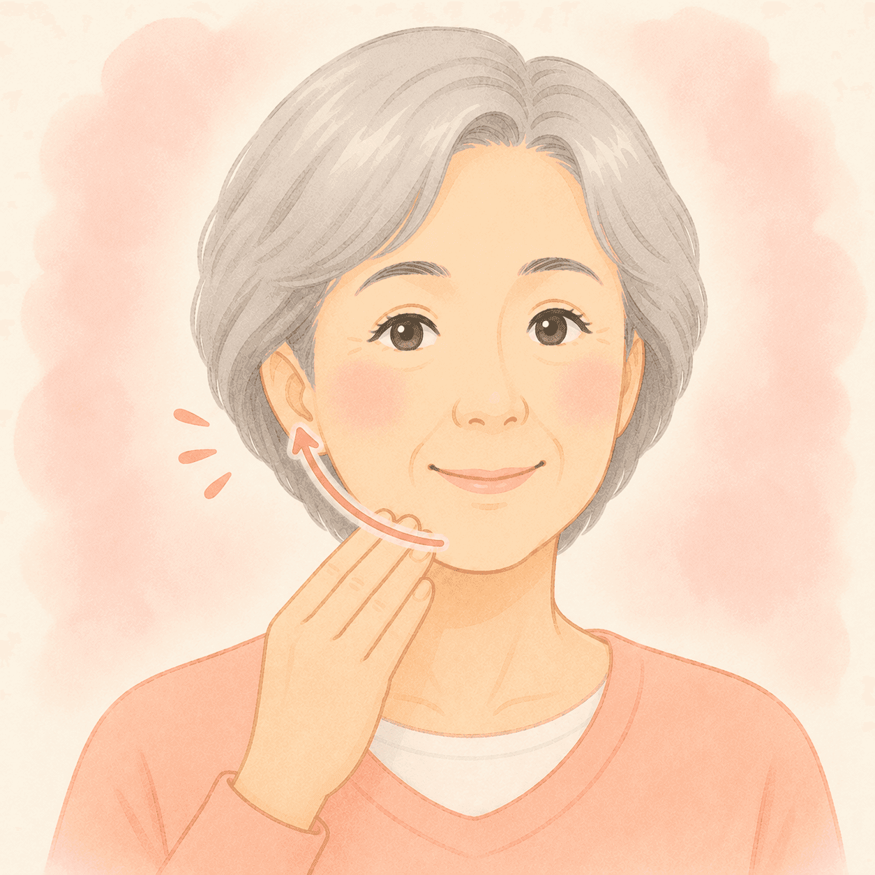 顎のマッサージ イラスト