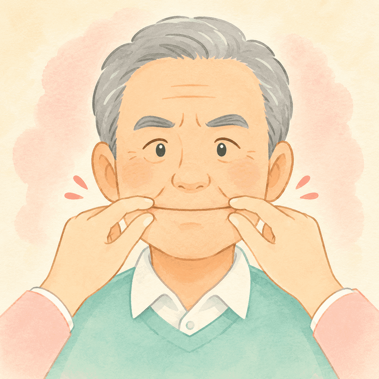 口唇の抵抗運動 イラスト