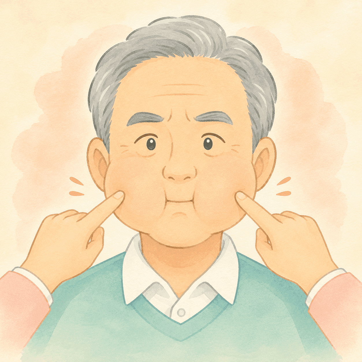 頬の抵抗運動 イラスト