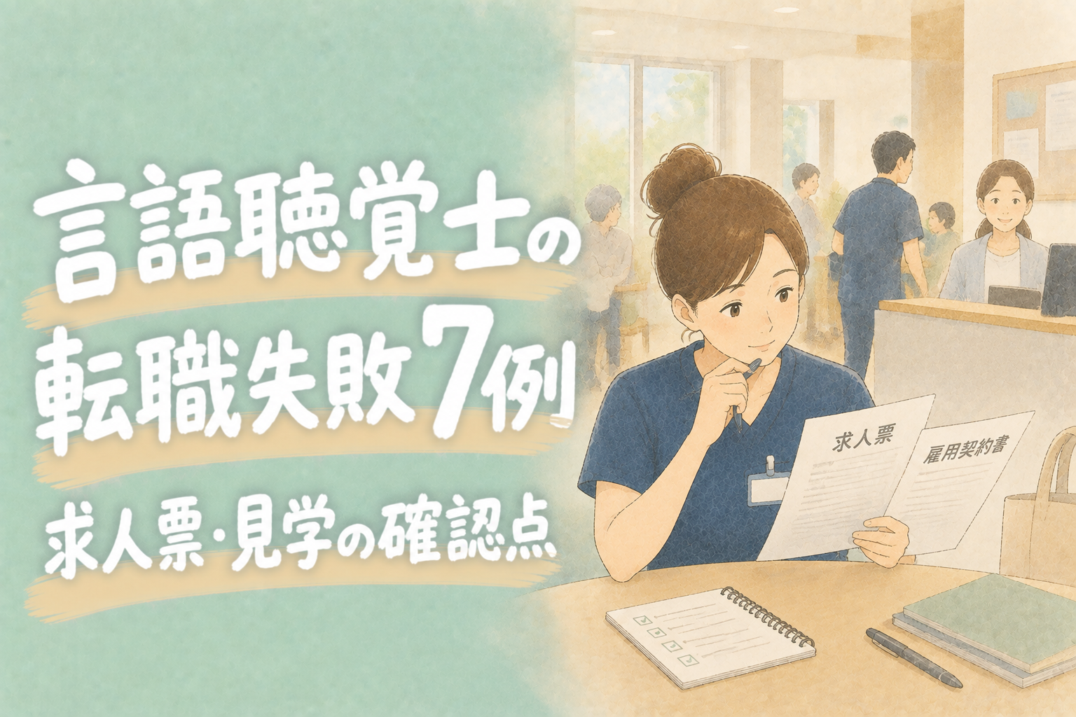 言語聴覚士の転職失敗7例｜求人票・見学の確認点